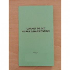 Carnet de 10 titres d'habilitation